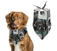 Retro Cool Camera Collection Dog Bandana Triangle Dog Scarf Washable Polyester Dog Bibs Cute Pet Bandana for Medium Large Dogs Puppy and Cats