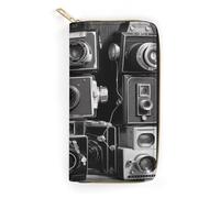 Retro Cool Camera Collection Leather Wallet, Bifold Stylish Wallets, Credit Card Holder for Passport Covers, Purse Passport Bag for Men Women