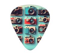 Retro Cool Camera Collection Print 12 Pieces Guitar Picks For Guitars And Ukulele, Unique Guitar Present