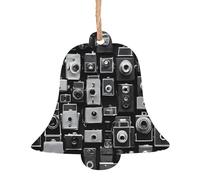 Retro Cool Camera Collection -Print Christmas Wooden Ornaments 2PCS- Handmade Eco-Friendly Hanging Decor For Tree Gifts Holiday Festivities.