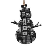 Retro Cool Camera Collection -Print Christmas Wooden Ornaments 2PCS- Handmade Eco-Friendly Hanging Decor For Tree Gifts Holiday Festivities.