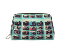 Retro Cool Camera Collection Print Makeup Bag Stylish Cosmetic Bags for Women Daily Use Toiletry Travel Vanity Pouch