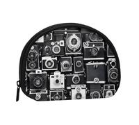 Retro Cool Camera Collection Print Printed Mini Coin Purse with Zipper â€“ Small Wallet for Women & Men, Compact Travel Money Organizer