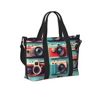 Retro Cool Camera Collection Print Travel Hand Bag Women Men Shoulder Strap Tote for Weekend Getaway Gym Vacation