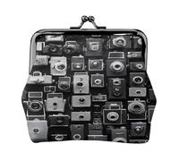 Retro Cool Camera Collection - Print Women's Compact Coin Purse with Lock Waterproof for Travel Gifts