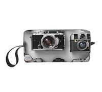 Retro Cool Camera Collection Printed Makeup Bag with Handle, Lightweight Portable Cosmetic Organiser for Travel, Gym & Daily Use â€“ Gift for Women Girls