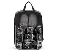 Retro Cool Camera Collection Shoe Bags Foldable Breathable Portable Shoe Puches Organizer Stylish Expandable Packing Travel Shoes Bags for Sneakers Gym Luggage Closet