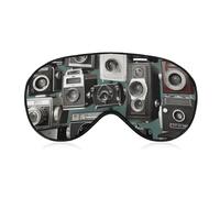 Retro Cool Camera Collection Sleep Mask Soft Comfortable Eye Mask with Adjustable Strap Eye Cover Eye Shade for Men Women Work Travel