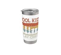 Retro Cool Kids Play Chess Checkmate Chess Players Stainless Steel Insulated Tumbler