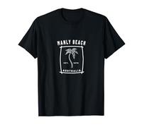 Retro Cool Manly Beach Australia Palm Tree Novelty Art T-Shirt