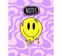 Retro Cool Trippy Psychedelic Aesthetic Dripping Smiley Face Notebook