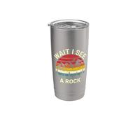 Retro Cool Wait I See a Rock Funny Science Geology Graphic Stainless Steel Insulated Tumbler