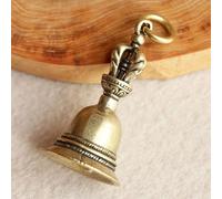 Retro Copper Bell Wind Chimes,Demon Subduing Bell Creative Solid Brass Bell Handicraft Tibetan Bronze for Decoration Car Pendant Small Circle Hand Bells Chimes (4.7cm*2.5cm)