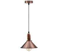 Retro Copper Hanging Pendant Industrial Light Metal Cone Shape Shade Indoor Chandelier Fitting