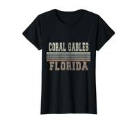 Retro Coral Gables Florida Value Graphic T-Shirt, Women, Black, M