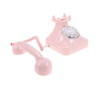 Retro Corded Landline Phone with Dial Button, Pink Plastic | House Phones for Office and Aesthetic Spaces, Simple Setup, Tactile Feedback, High Fidelity Sound