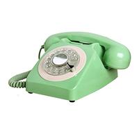 Retro Corded Phone with Redial Function Rotary Dial Telephone for Home Old Fashioned Landline Phones with Classic Metal Bell,Pink