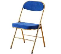 Retro Corduroy Folding Chairs Set of 2 - Portable Backrest Stools for Dining & Living Room Slish Space-Saving Accent Fur in Blue Ideal for Smals