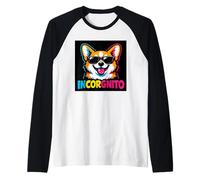 Retro Corgi Cute Funny Youth Life from Dad Mom Dog Meme Raglan Baseball Tee