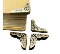 Retro Corner Protector, Metal Book Corner Protectors Antique Bronze 4/12 pcs Scrapbooking Albums Notebooks(4Pcs)