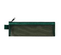 Retro Cosmetic Bag, Breathable Mesh, Dark Green | Metal Zipper Closure, Vintage Storage Pouch, Desk Accessory Storage, For Organized Individuals