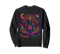 Retro Cosmic Peace and Meditation Woman Vintage Style Art Sweatshirt
