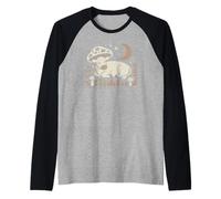 Retro cottagecore Farm Animal Exploring Wild toadstools Raglan Baseball Tee