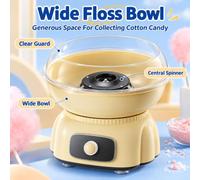 Retro Cotton Candy Machine, Cotton Candy Machine, Removable Bowl, Compact Candy Floss Maker with Clear Guard, Removable Bowl, Single Dial and Suction Feet for Home Parties Blue