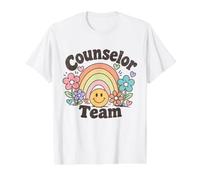 Retro Counselor Team Groovy Back to School Matching Staff Value Graphic T-Shirt, Men, White, S