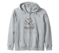 Retro Cowboy Roadrunner UFO Desert Cosmos Alien Zip Hoodie