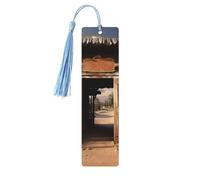 Retro Cowboy Western Country Farm Wood Bookmark for Men Women Reading Wooden Bookmarks Unique Handmade Book Marks with Tassel Pendant Craft Bookmark for Book Lovers Birthday Teachers Gift