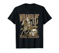 Retro Cowboy Wranglin' Feral Children Cat Dad 90s Western T-Shirt