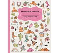 Retro Cowgirl Composition Notebook: Boho Western Lined Journal For Girls, Tweens, Teens | Wide Ruled, 110 Pages, 7.5 x 9.25