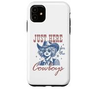 Retro Cowgirl Shirt Just Here for the Cowboys Western Rodeo Case for iPhone 11