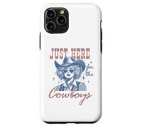Retro Cowgirl Shirt Just Here for the Cowboys Western Rodeo Case for iPhone 11 Pro
