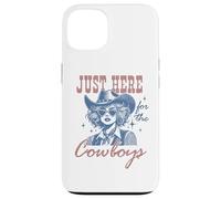 Retro Cowgirl Shirt Just Here for the Cowboys Western Rodeo Case for iPhone 13