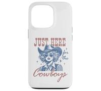 Retro Cowgirl Shirt Just Here for the Cowboys Western Rodeo Case for iPhone 13 Pro