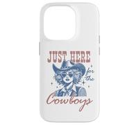 Retro Cowgirl Shirt Just Here for the Cowboys Western Rodeo Case for iPhone 14 Pro