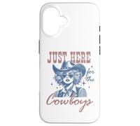 Retro Cowgirl Shirt Just Here for the Cowboys Western Rodeo Case for iPhone 16