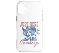 Retro Cowgirl Shirt Just Here for the Cowboys Western Rodeo Case for iPhone 16 Plus