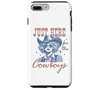 Retro Cowgirl Shirt Just Here for the Cowboys Western Rodeo Case for iPhone 7 Plus/8 Plus