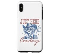 Retro Cowgirl Shirt Just Here for the Cowboys Western Rodeo Case for iPhone XS Max