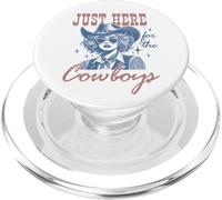 Retro Cowgirl Shirt Just Here for the Cowboys Western Rodeo PopSockets PopGrip for MagSafe