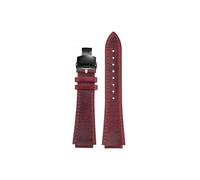 Retro Cowhide Convex interface Watch band 18mm Fit for Casio AE-1200 AE-1300 A158 A159 A168 A169 F91w(B Red-black)