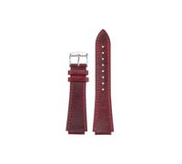 Retro Cowhide Convex interface Watch band 18mm Fit for Casio AE-1200 AE-1300 A158 A159 A168 A169 F91w(A Red-silver)