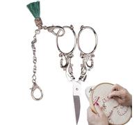 Retro Craft Scissors - Small Vintage Sewing Scissors European Shape Including Chain | Creative Crochet Scissors for Sewing, Embroidery, Quilting, Textile Work, Craft, Tailor, Hobby DIY Accessories