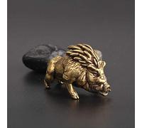 Retro Crafts Copper Small Wild Boar Ornaments Brass Animal Statue Tea Pet Home Decor