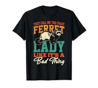 Retro Crazy Ferret Lady for Women Funny Ferret Girl Gifts T-Shirt