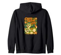 Retro Crazy Ferret Lady Funny Pet Owner Humor Zip Hoodie