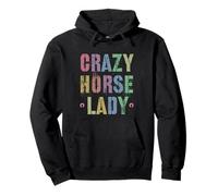 Retro CRAZY HORSE LADY Country Crew Horseback My Equestrian Pullover Hoodie